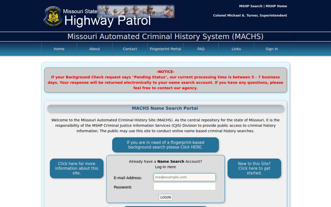 McDonald County criminal history MACHS name search portal