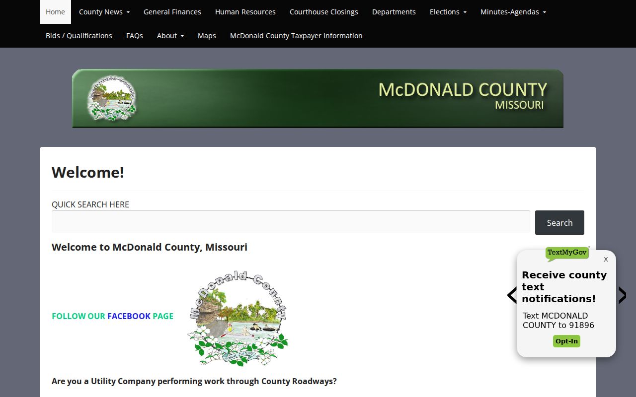 McDonald County criminal history county government homepage