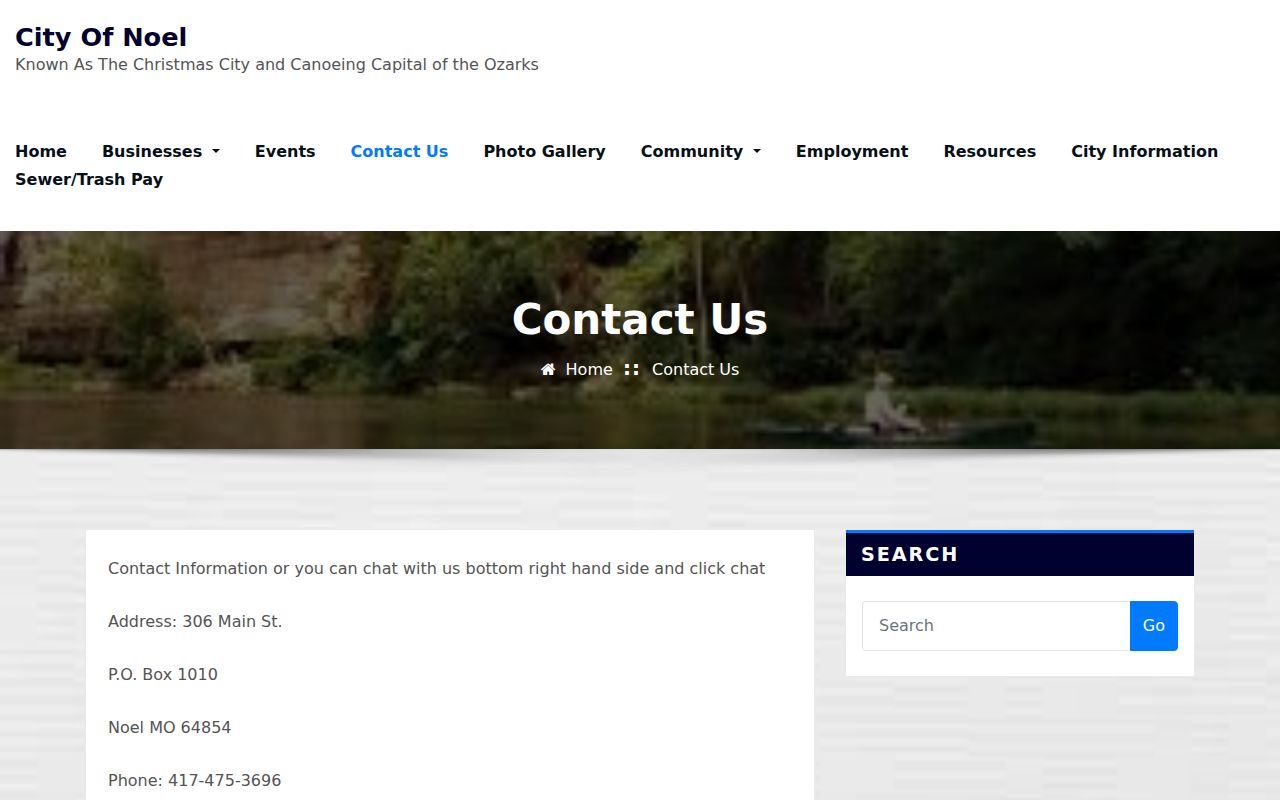 Noel criminal records contact page for City Hall